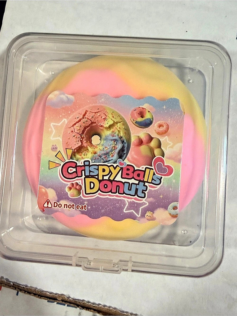 Crispy Balls Donut Squishy Pink & Yellow Toy
